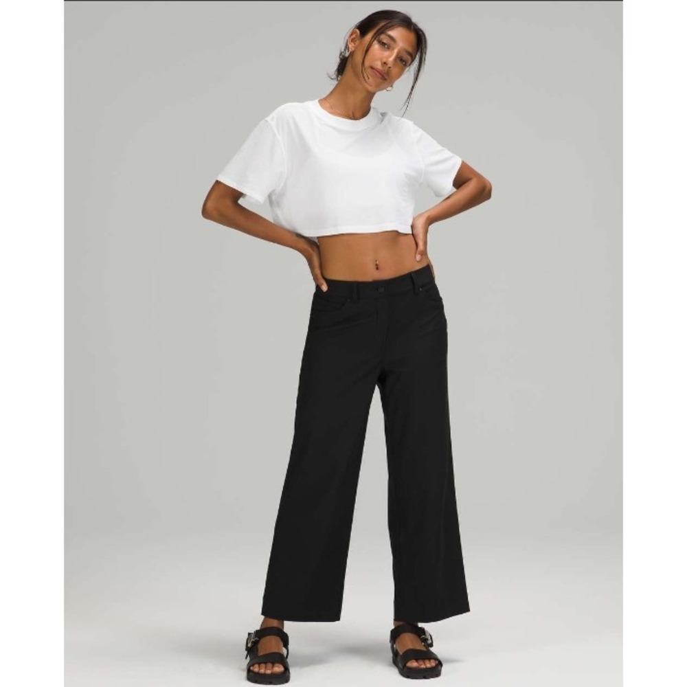 Lululemon, Women's 33, City Sleek 5 Pocket Wide Leg Pants, Navy, High Rise